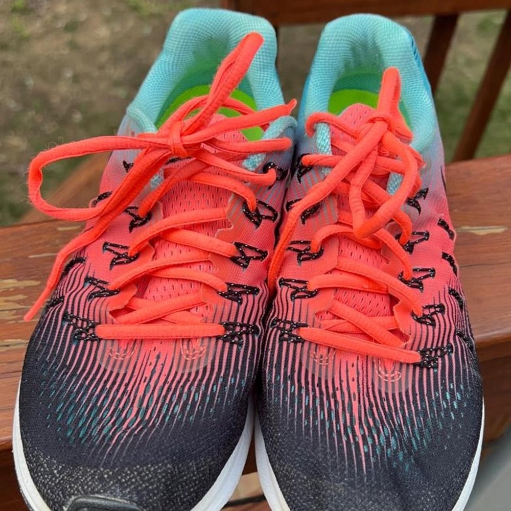Nike Womens 8.5 Air Zoom Pegasus 33 Blue Orange Road Trail Running Jog Sneakers